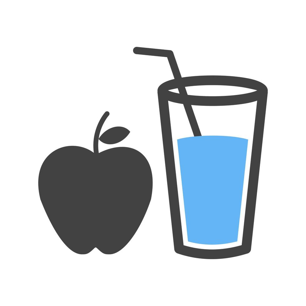 jugo de manzana glifo icono azul y negro vector