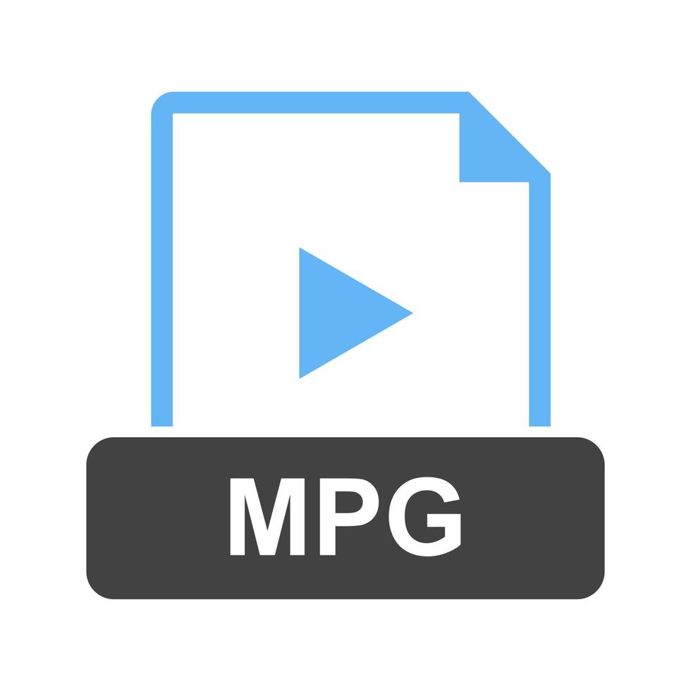 mpg glifo icono azul y negro vector