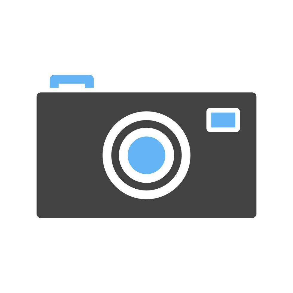 Camera Glyph Blue and Black Icon vector