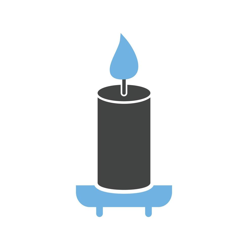 Candle on Shelf Glyph Blue and Black Icon vector