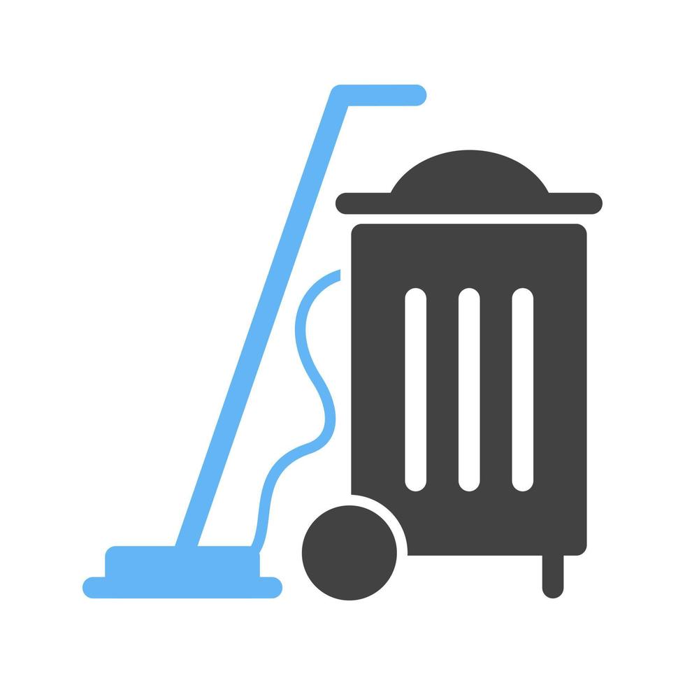 Vaccum Cleaner Glyph Blue and Black Icon vector