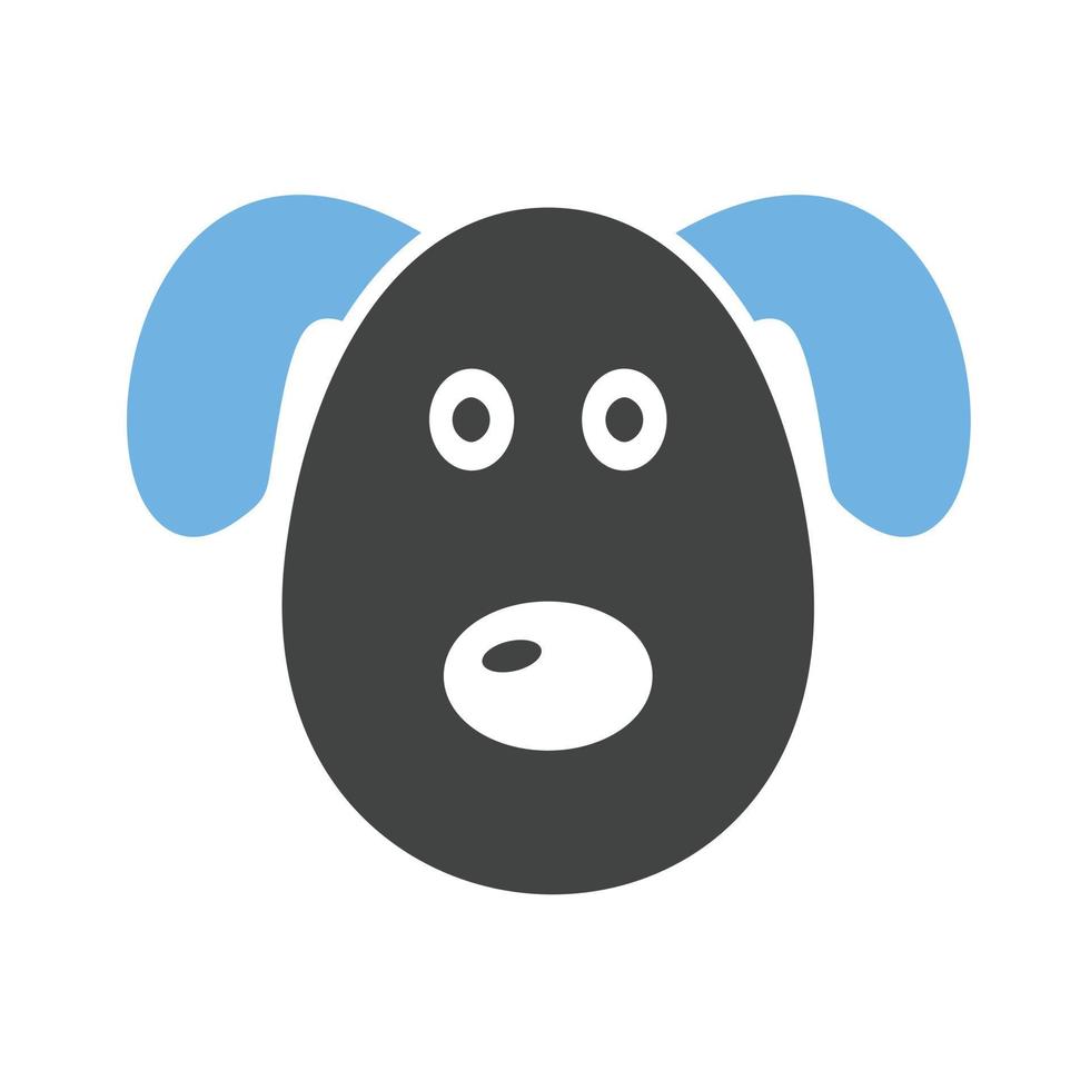 Dog Face Glyph Blue and Black Icon vector