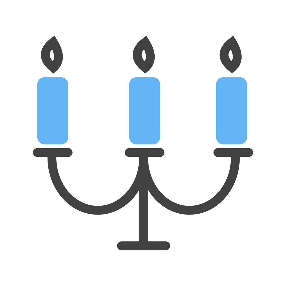 Candles Glyph Blue and Black Icon vector