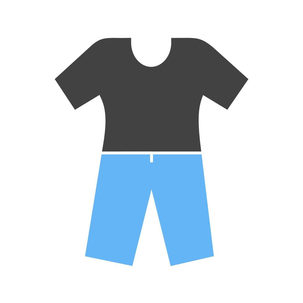 Pyjamas Suit Glyph Blue and Black Icon vector