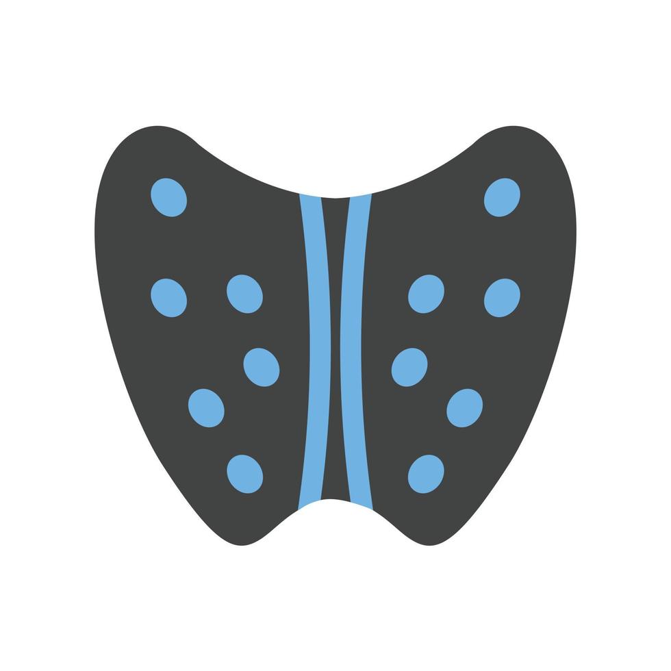 Thyroid Glyph Blue and Black Icon vector