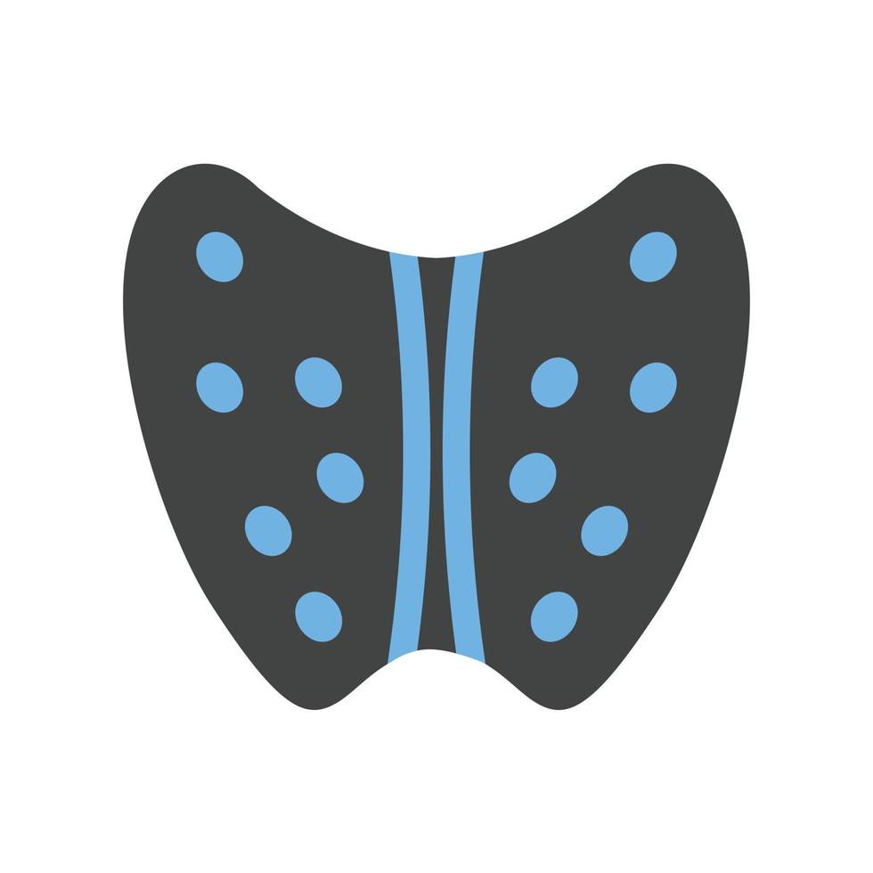 Thyroid Glyph Blue and Black Icon vector