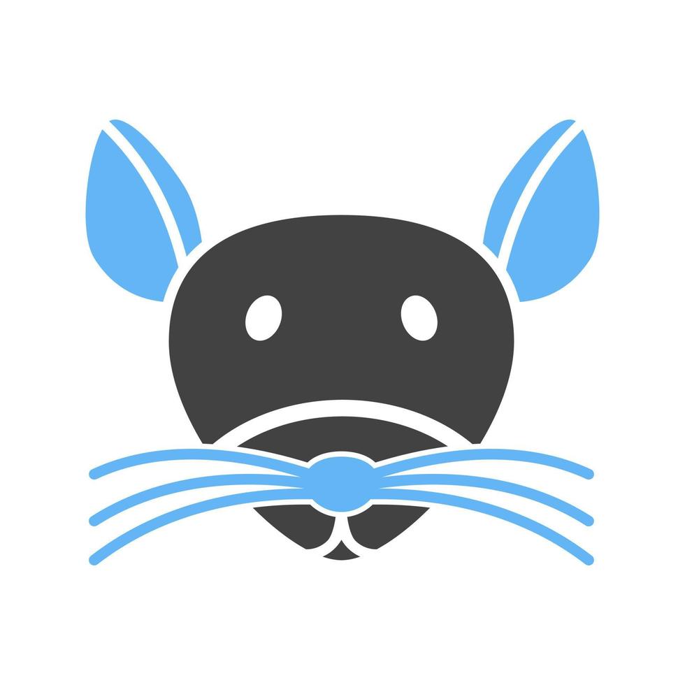 Mouse Face Glyph Blue and Black Icon 10892110 Vector Art at Vecteezy