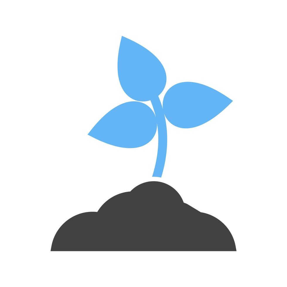 plantando glifo icono azul y negro vector