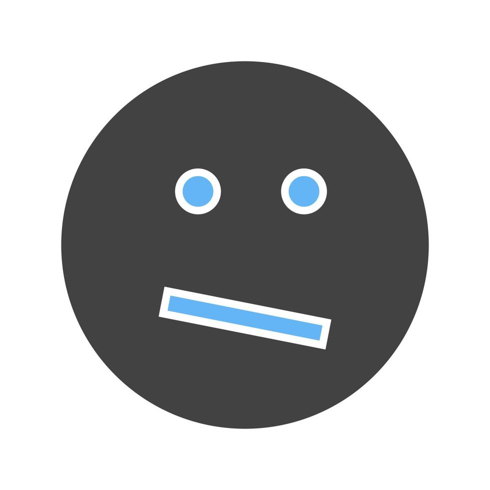 Confused Glyph Blue and Black Icon vector