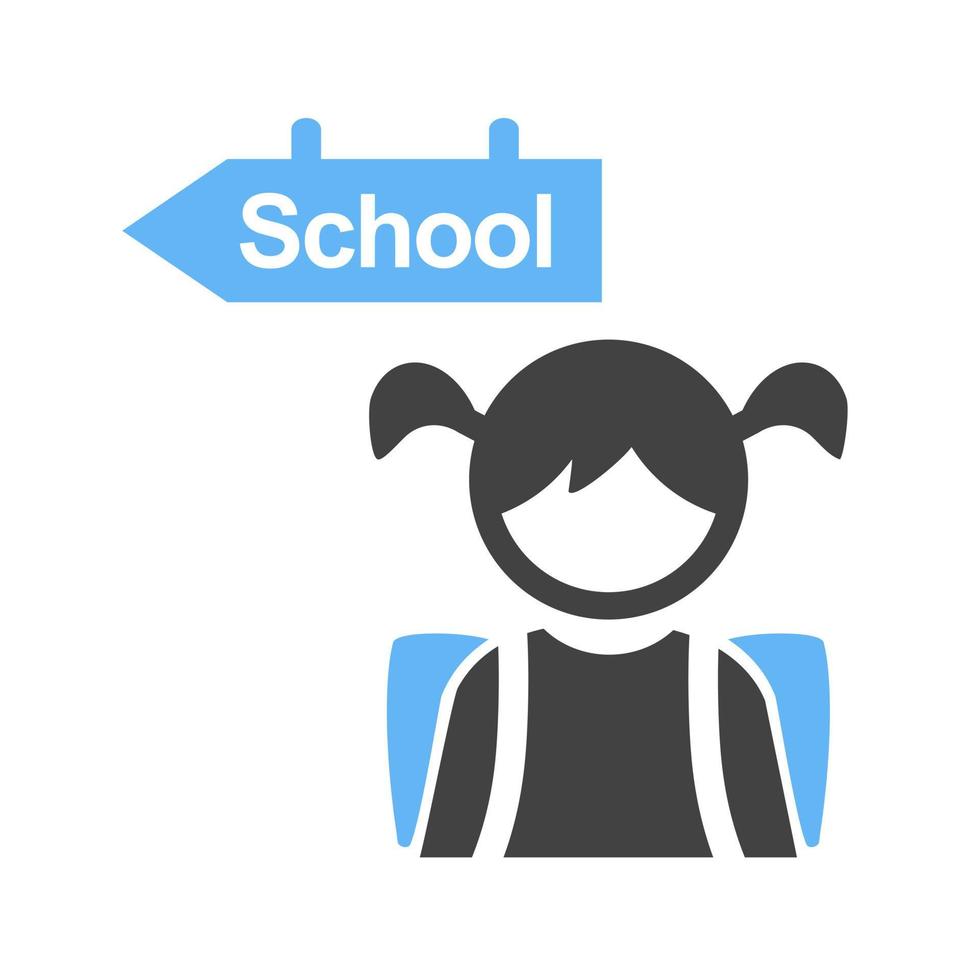 Going to School Glyph Blue and Black Icon vector