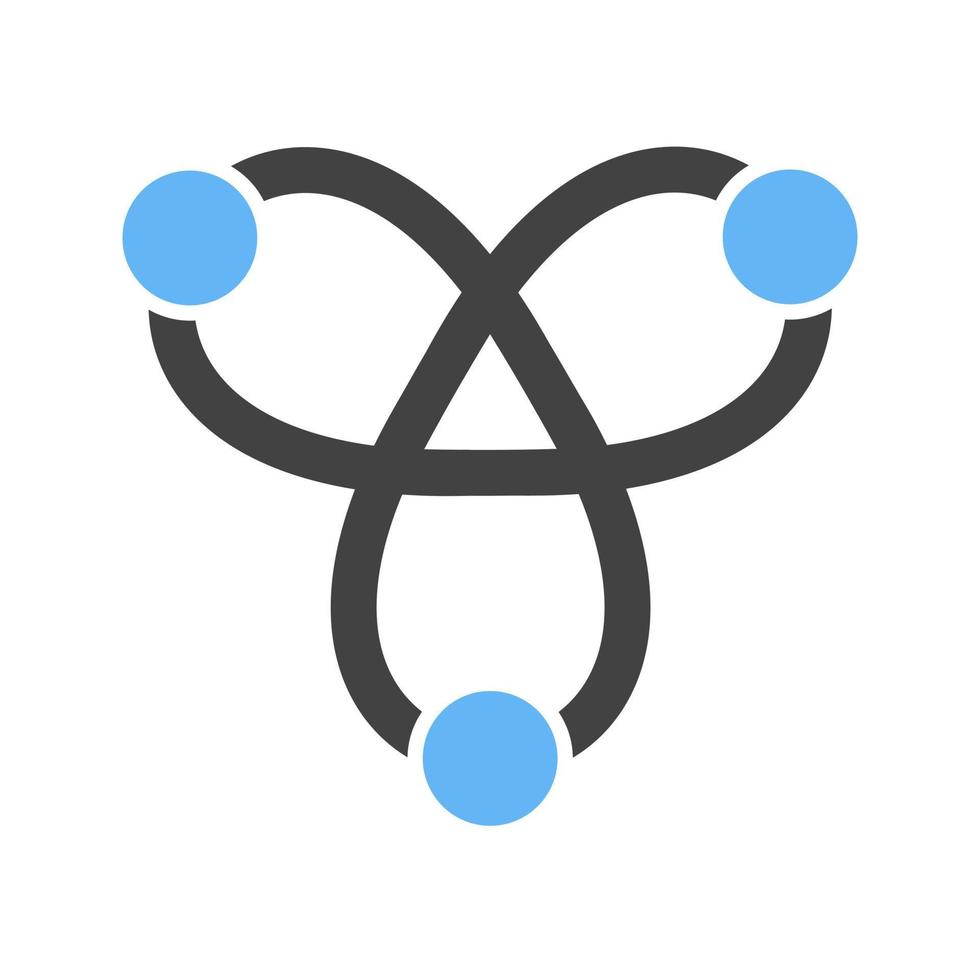 Atomic Structure II Glyph Blue and Black Icon vector