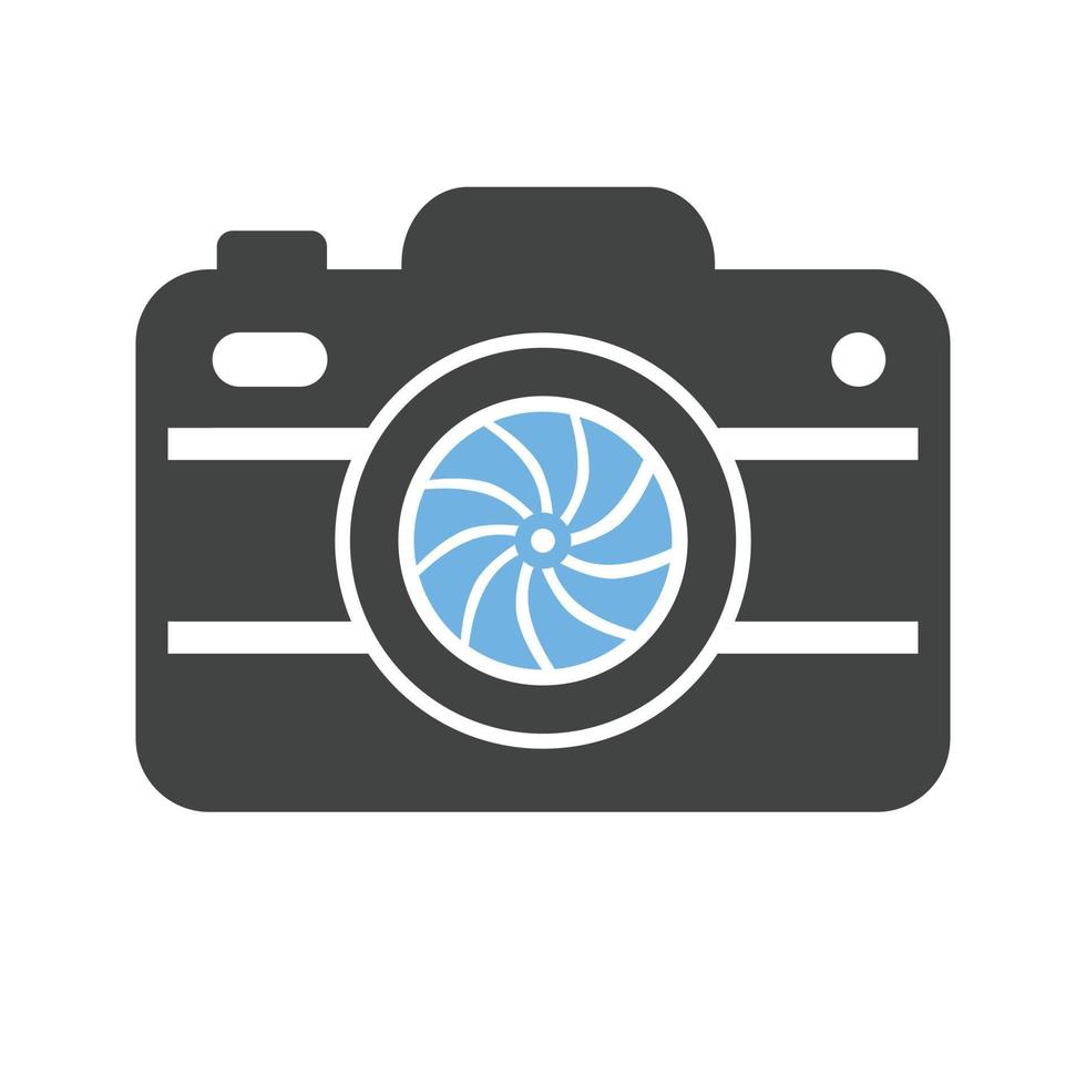 Camera I Glyph Blue and Black Icon vector