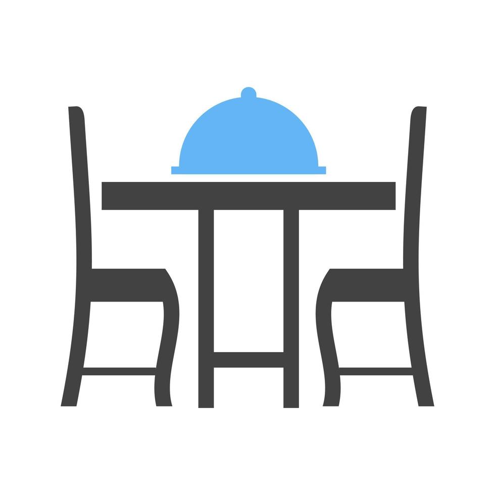 Dinner Table II Glyph Blue and Black Icon vector