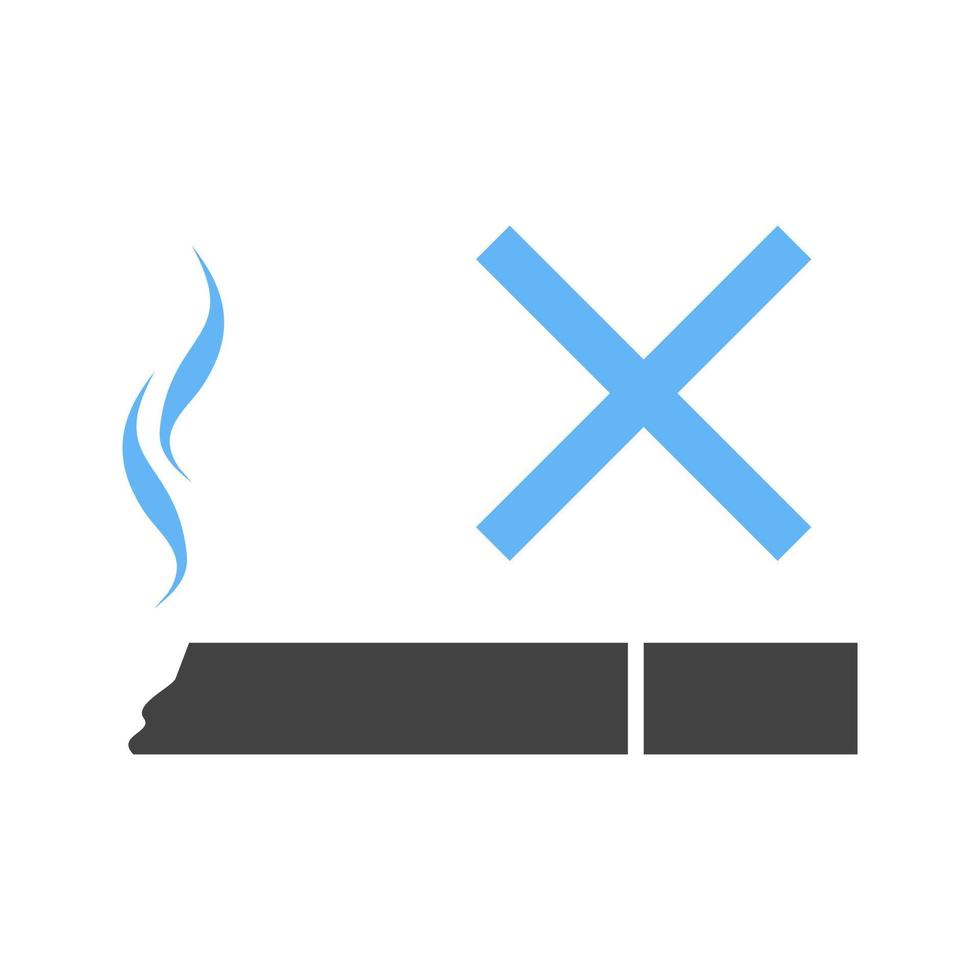No Smoking SIgn Glyph Blue and Black Icon vector