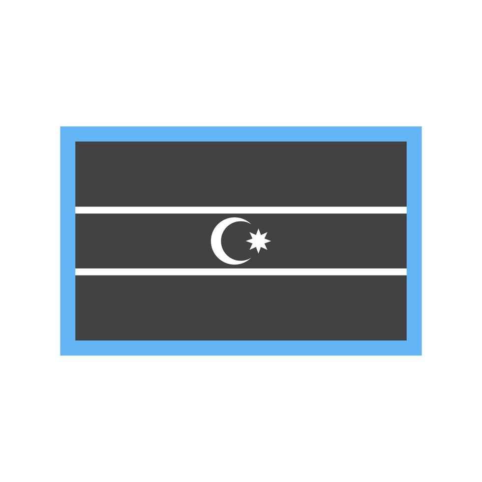 azerbaiyán glifo icono azul y negro vector