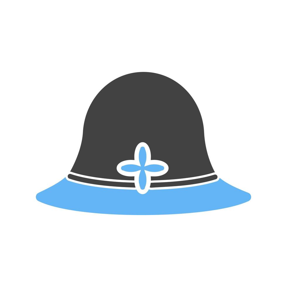 Hat VI Glyph Blue and Black Icon vector