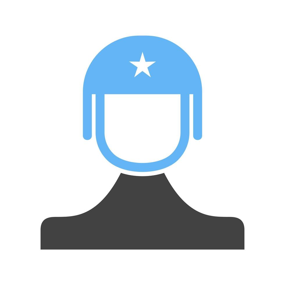 Soldier Glyph Blue and Black Icon vector