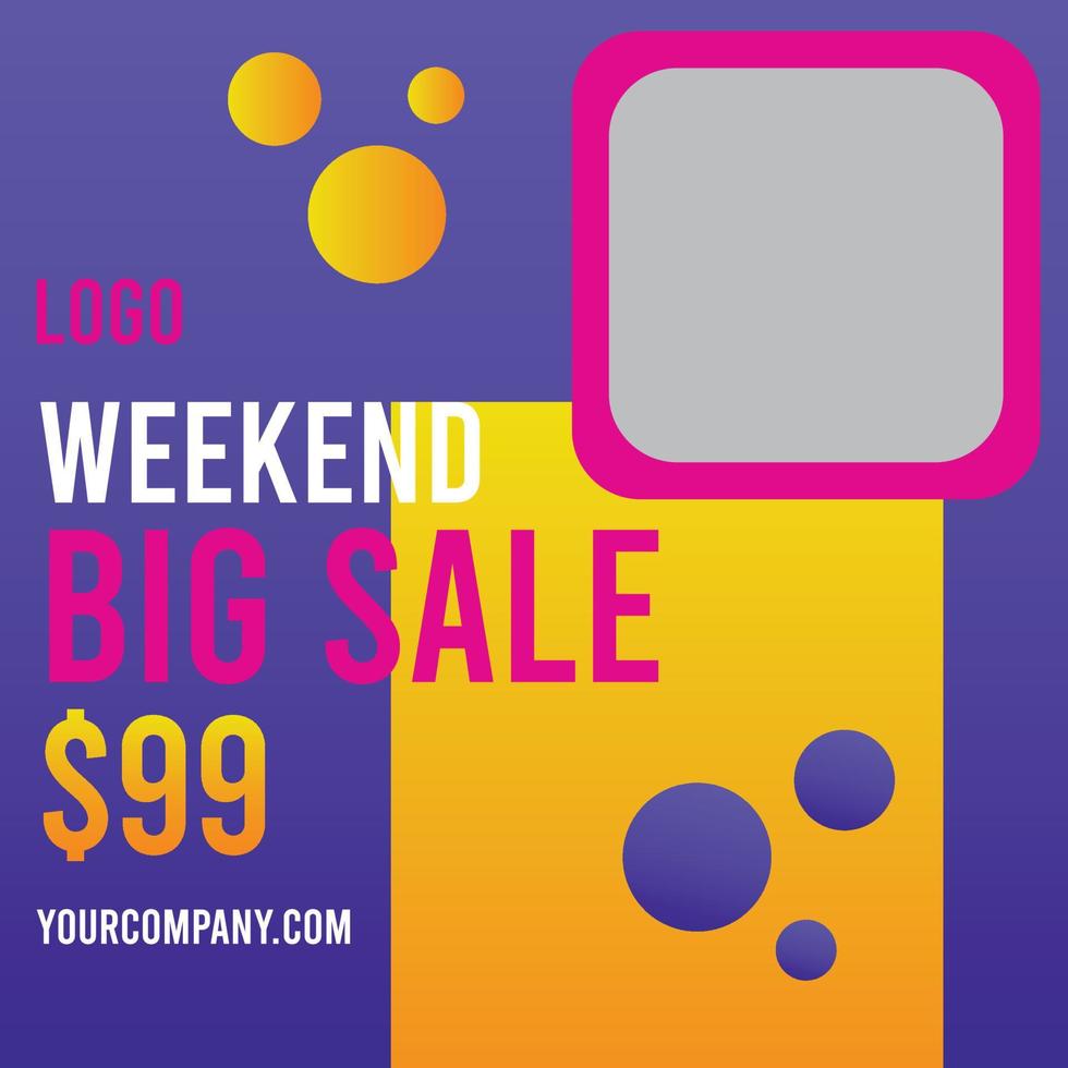 Editable Weekend Big Sale Social Media Post vector