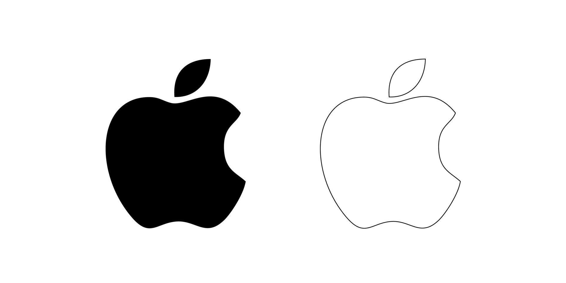 apple logo black isolated on white background 10892339 Vector Art at