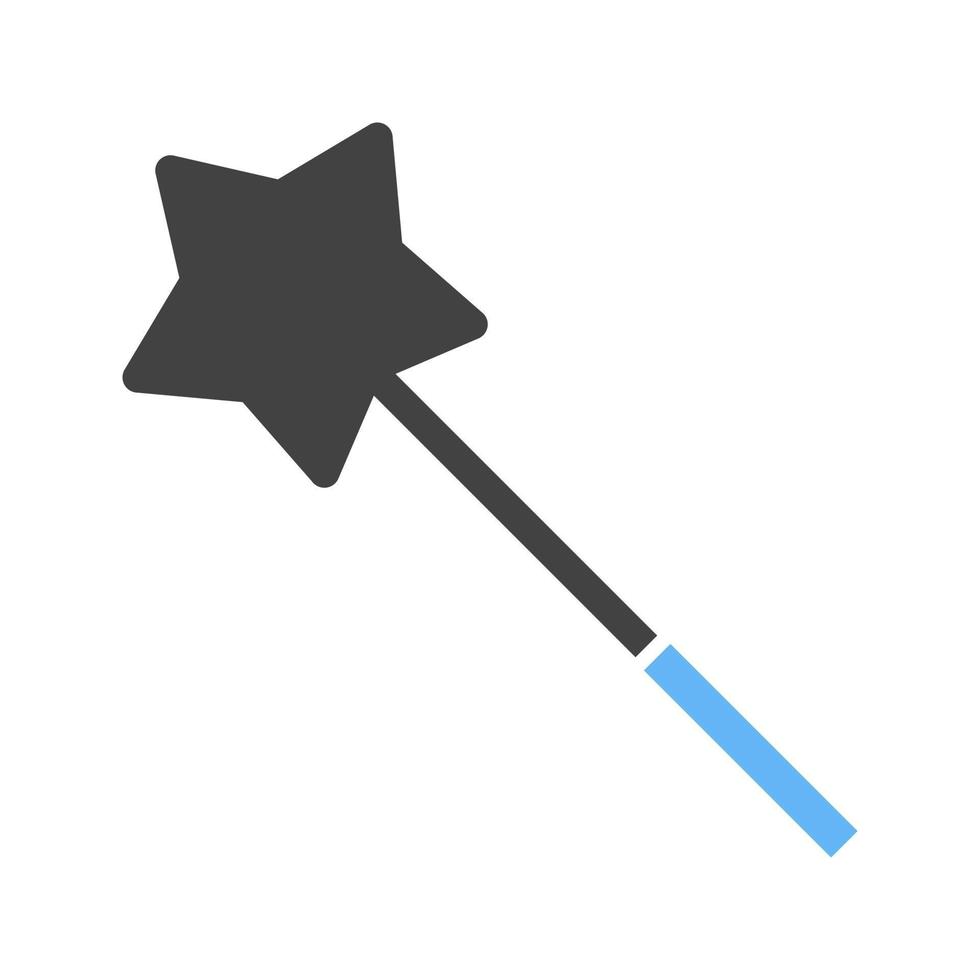 Magic Wand Glyph Blue and Black Icon vector