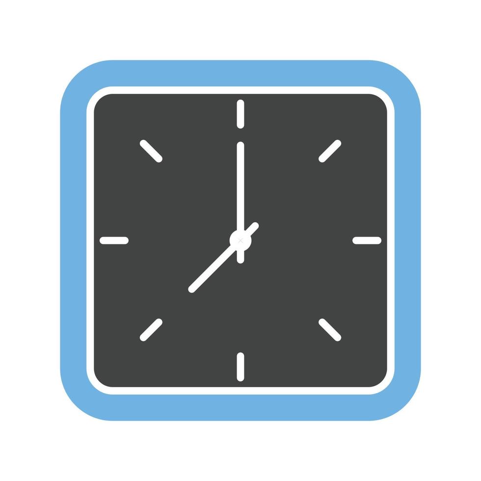 Clock Glyph Blue and Black Icon vector