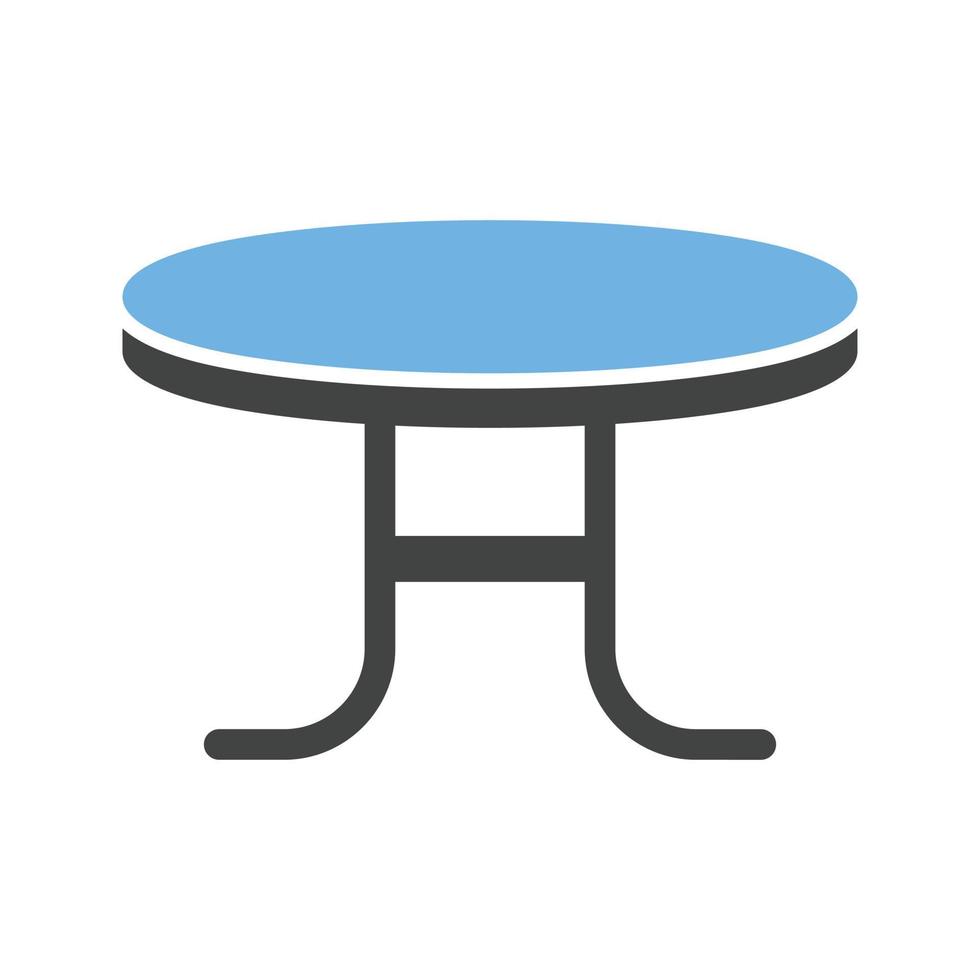 mesa de café glifo icono azul y negro vector