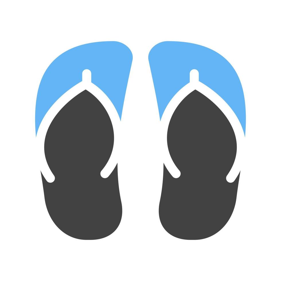 Sandals Glyph Blue and Black Icon vector