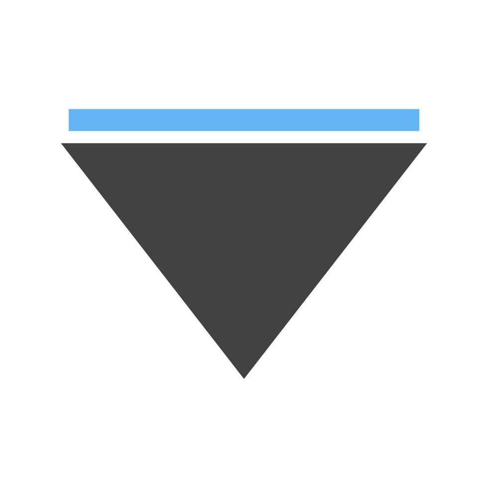 Arrow Down Glyph Blue and Black Icon vector