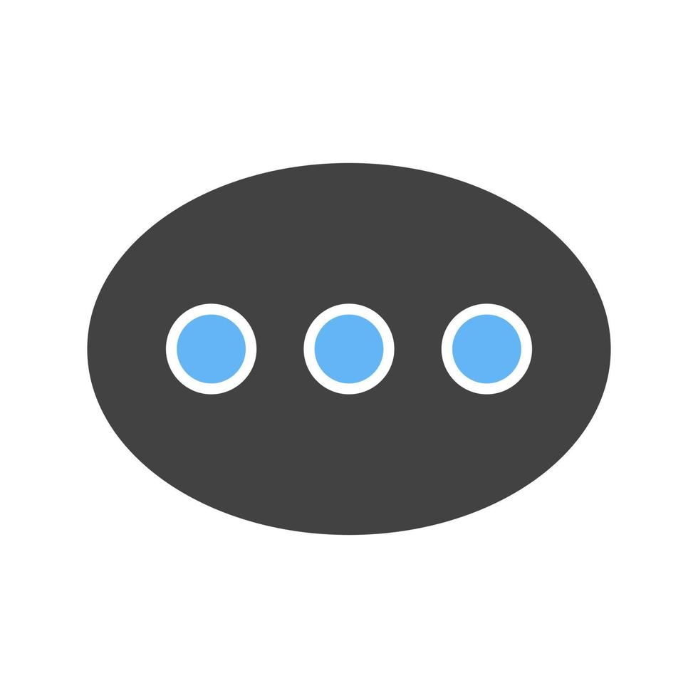 Single Chat Bubble Glyph Blue and Black Icon vector