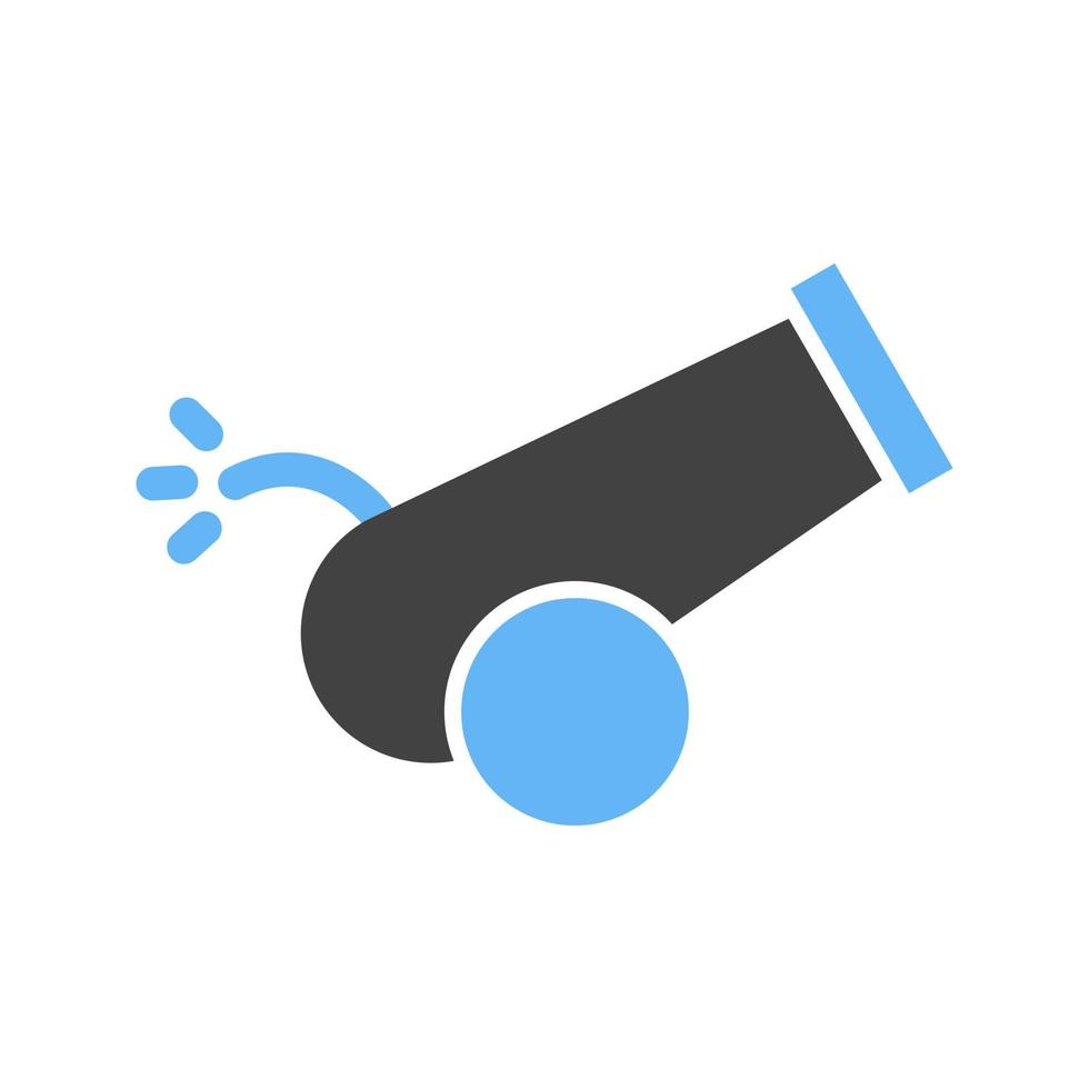 Cannon Glyph Blue and Black Icon vector