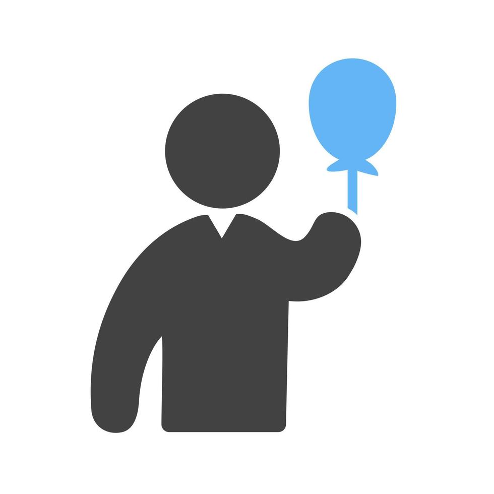 Holding balloons Glyph Blue and Black Icon vector