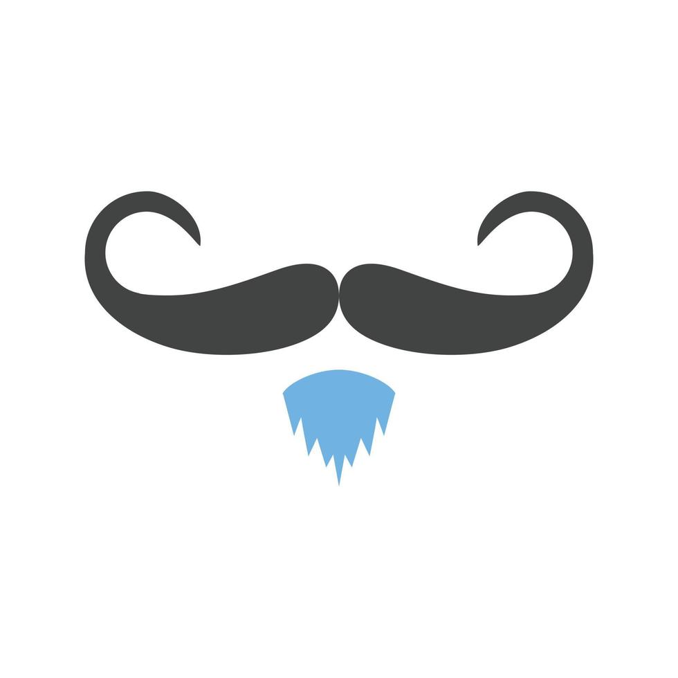 Moustache I Glyph Blue and Black Icon vector