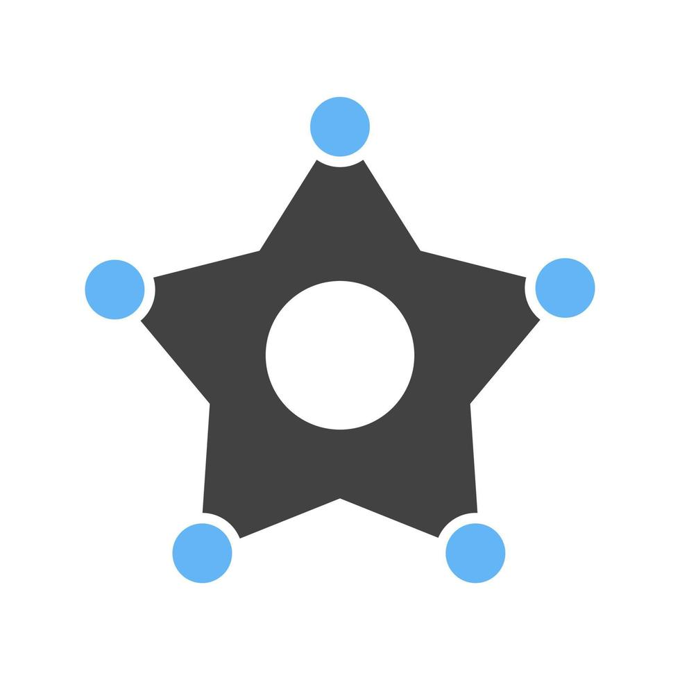 Sheriff Badge Glyph Blue and Black Icon vector