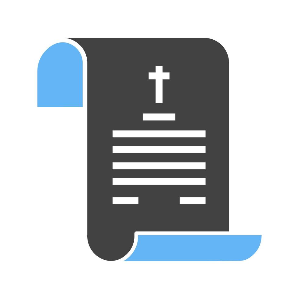 Death Certificate Glyph Blue and Black Icon vector
