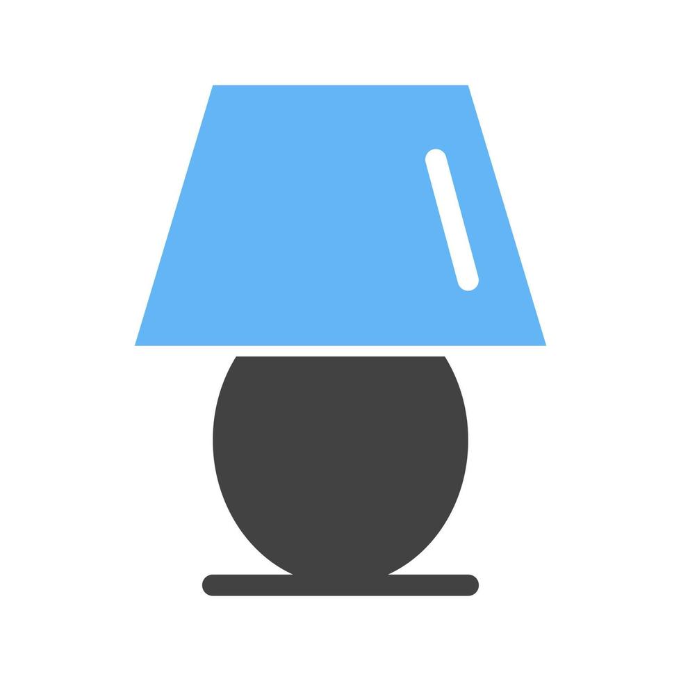 Table Lamp Glyph Blue and Black Icon vector