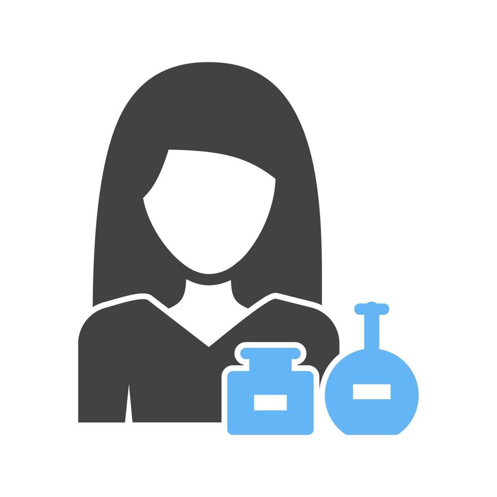 Woman Cosmetics Glyph Blue and Black Icon vector