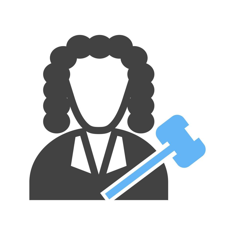 Judge I Glyph Blue and Black Icon vector