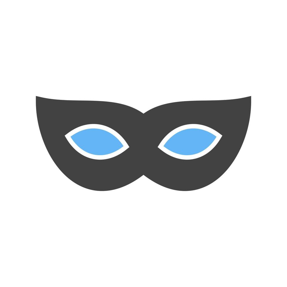 Eye Mask Glyph Blue and Black Icon vector