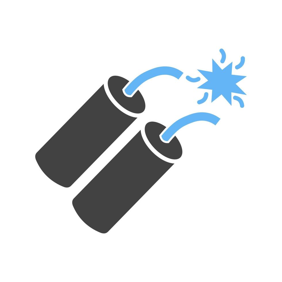 Dynamite Glyph Blue and Black Icon vector