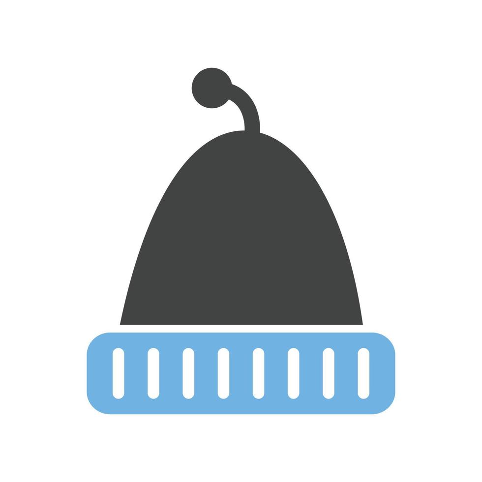 Knitted Cap Glyph Blue and Black Icon vector