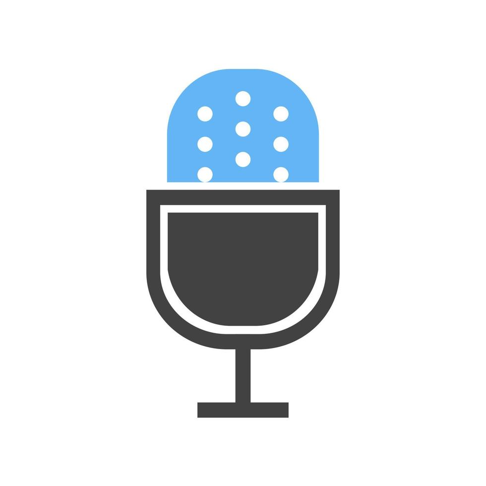 Mic Glyph Blue and Black Icon vector