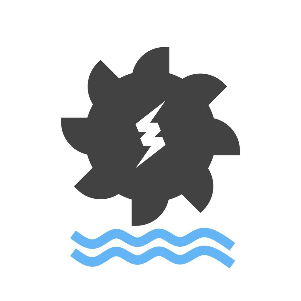 Hydro Power Glyph Blue and Black Icon vector