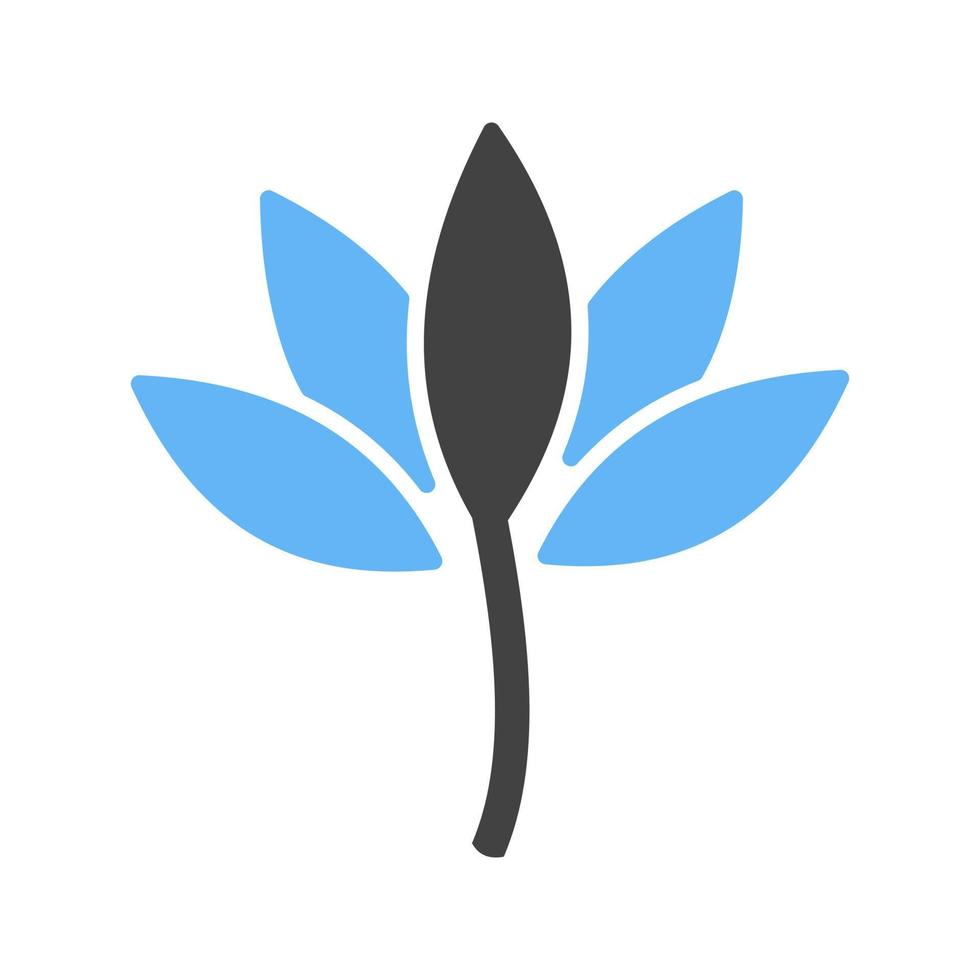 Lotus Glyph Blue and Black Icon vector