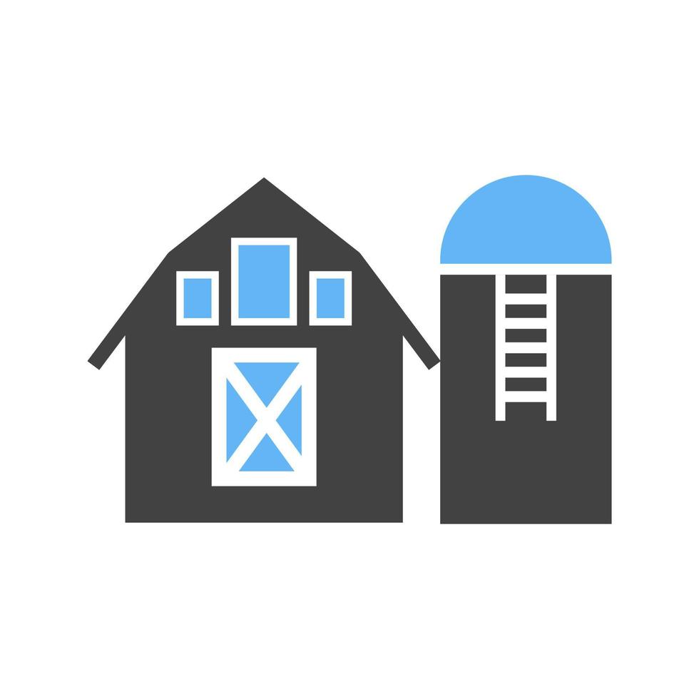 Silo Glyph Blue and Black Icon vector