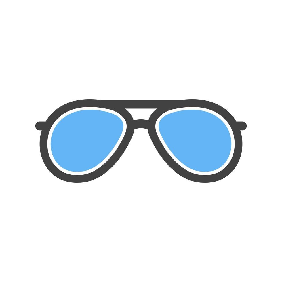 Vintage Glasses Glyph Blue and Black Icon vector