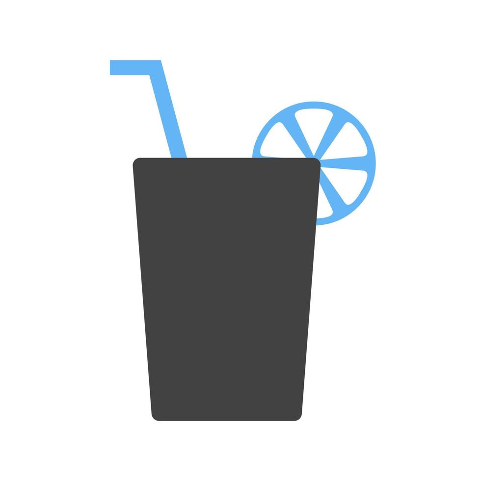 jugo de limón glifo icono azul y negro vector