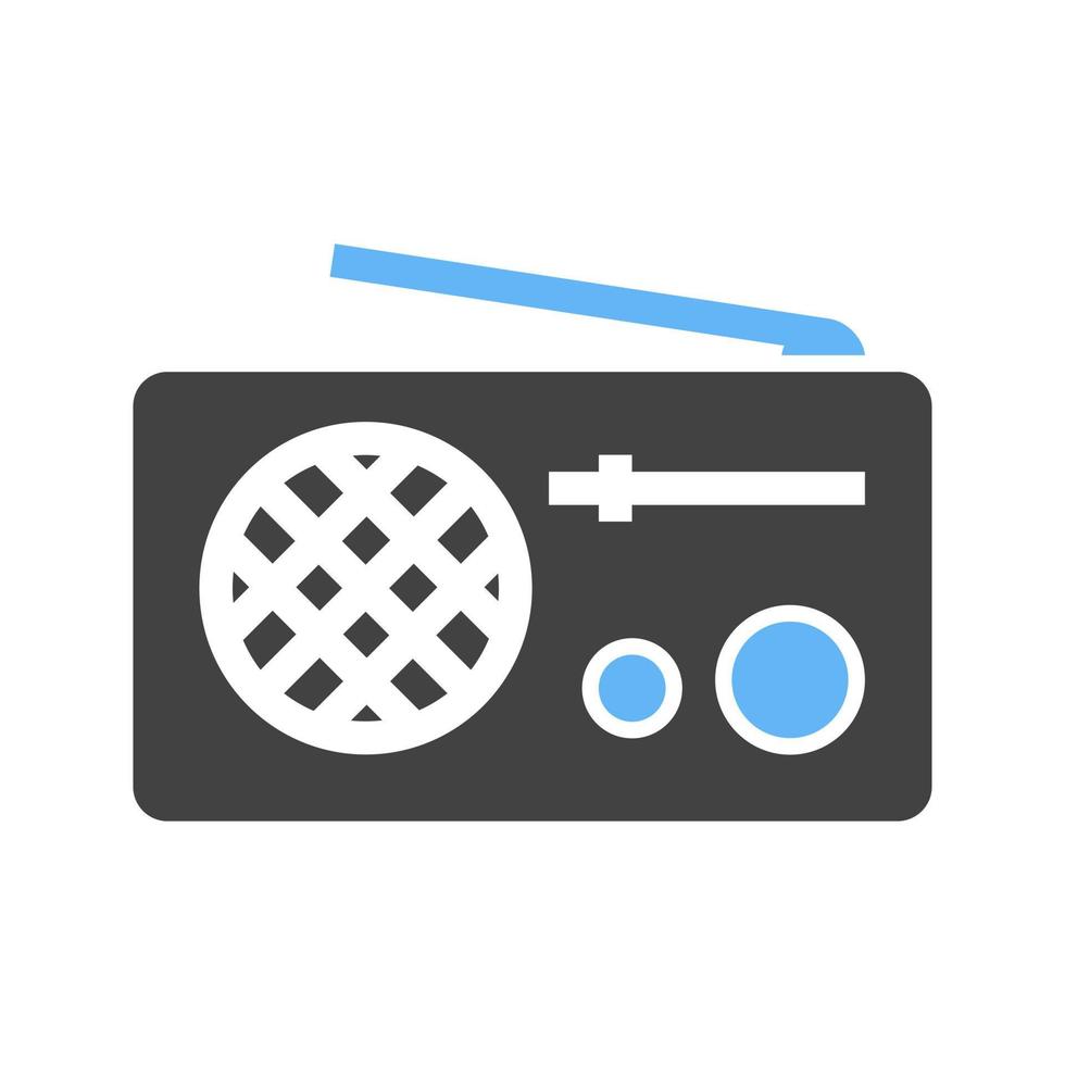 Radio Glyph Blue and Black Icon vector