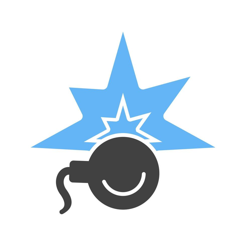 Bomb Blast Glyph Blue and Black Icon vector