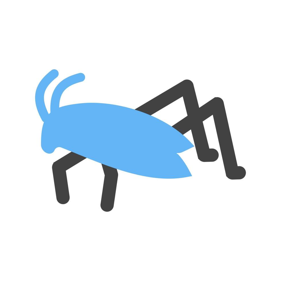 Grasshopper Glyph Blue and Black Icon vector