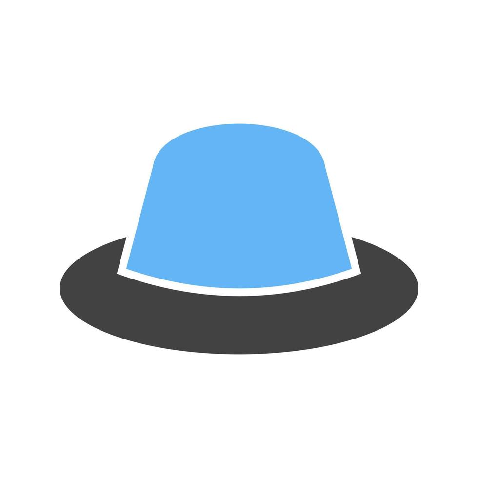 Hat Glyph Blue and Black Icon vector
